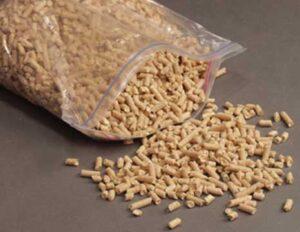 Pellets are made from biomass that might be wood or a variety of other products such as cherry pits and corn.